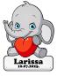 Preview: Geburtstafel Elefant grau - personalisierbar - 70x100cm